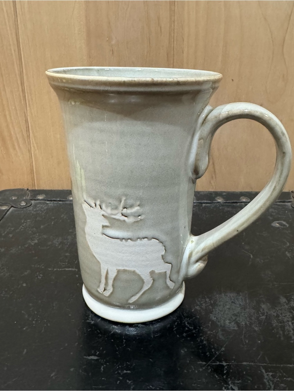 TAG Falling Snow Deer Handwarmer Mug Coffee Cup Gray